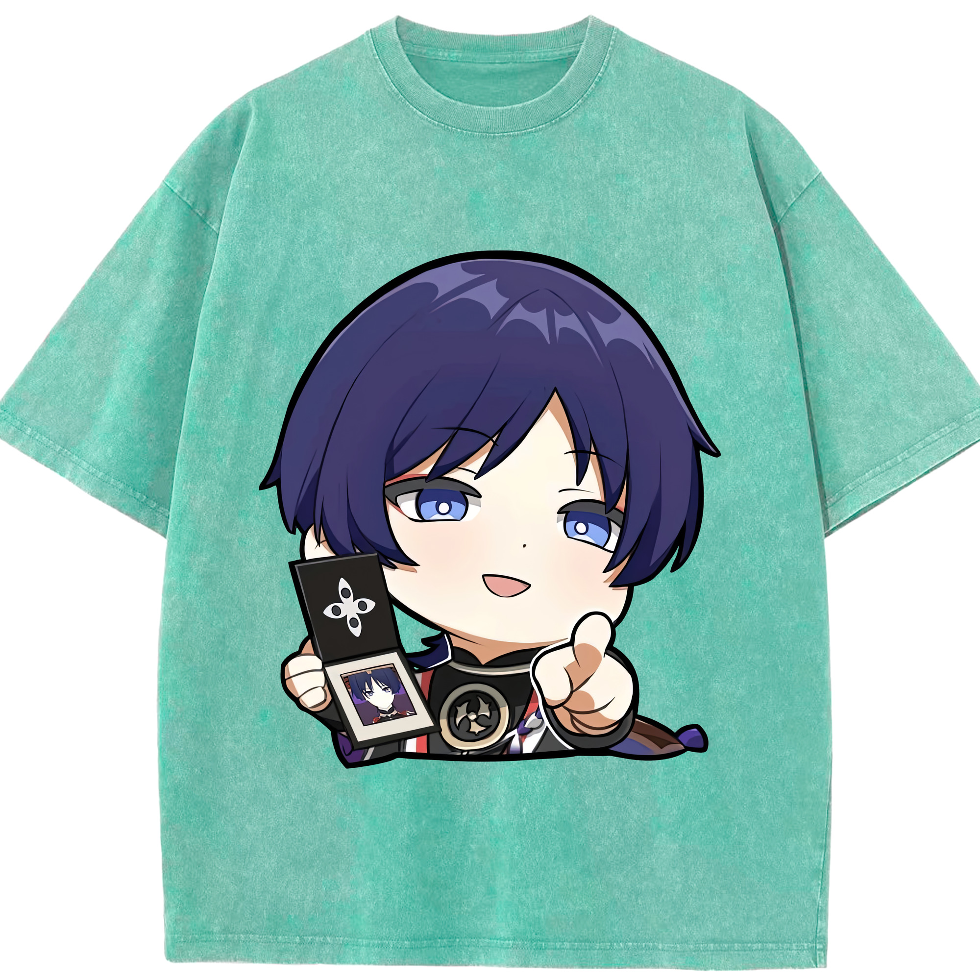 げんし神 さんペい genshin Sanpei 綿100% ヴィンテージ風 半袖Tシャツ（フロントプリント）